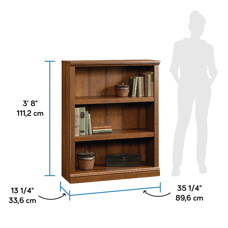 Kingfisher Lane Engineered Wood 3 Shelf Bookcase in Washington Cherry