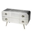 Kingfisher Lane Contemporary Aluminum Midway Aviator Console Chest in Silver