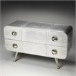 Kingfisher Lane Contemporary Aluminum Midway Aviator Console Chest in Silver