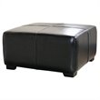 Kingfisher Lane Modern Square Leather Ottoman Footstool in Black
