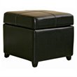 Kingfisher Lane Contemporary Storage Cube Ottoman in Black Finish