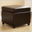 Kingfisher Lane Modern Small Storage Cube Ottoman in Dark Brown