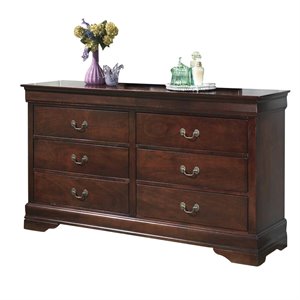 kingfisher lane contemporary 6-drawer double dresser in brown