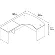 Kingfisher Lane 60W x 43D Left Bowfront Desk Shell in Cherry