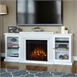 Kingfisher Lane Contemporary Electric Fireplace in White Finish