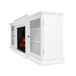 Kingfisher Lane Contemporary Electric Fireplace in White Finish
