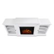 Kingfisher Lane Contemporary Electric Fireplace in White Finish
