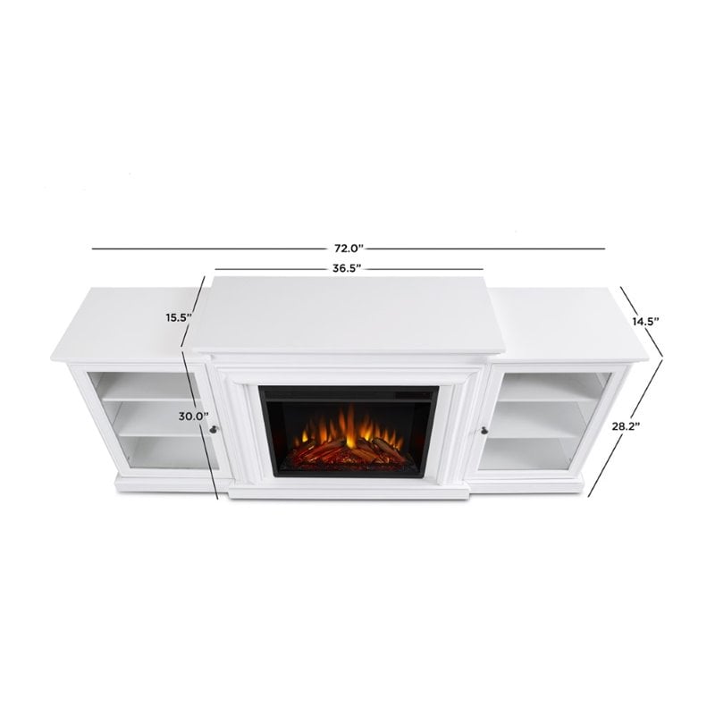Kingfisher Lane Contemporary Electric Fireplace in White Finish