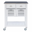 Kingfisher Lane Wood Rolling Kitchen Storage and Prep Cart in White