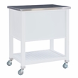 Kingfisher Lane Wood Rolling Kitchen Storage and Prep Cart in White