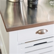 Kingfisher Lane Wood Rolling Kitchen Storage and Prep Cart in White