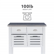 Kingfisher Lane Wood Rolling Kitchen Storage and Prep Cart in White