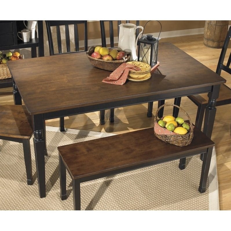 Kingfisher Lane Modern Rectangular Dining Table in Black and Brown