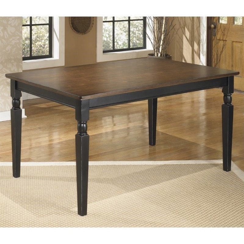 Kingfisher Lane Modern Rectangular Dining Table in Black and Brown