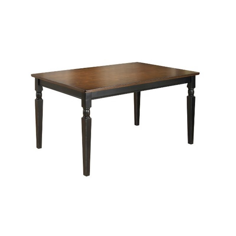Kingfisher Lane Modern Rectangular Dining Table in Black and Brown