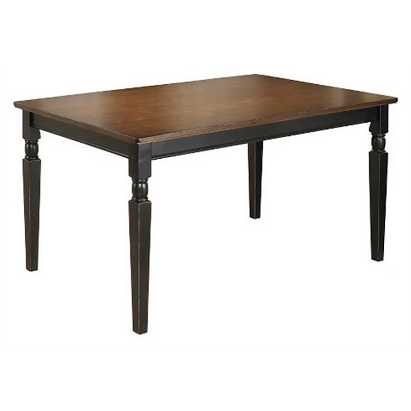 Kingfisher Lane Modern Rectangular Dining Table in Black and Brown