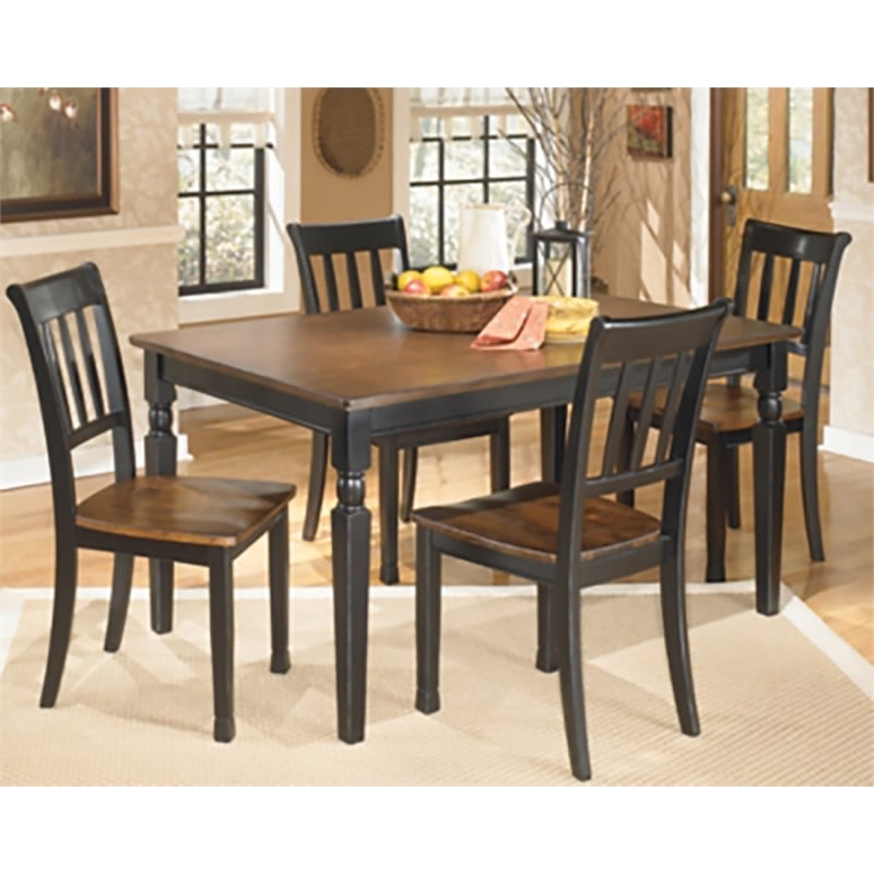 Kingfisher Lane Modern Rectangular Dining Table in Black and Brown
