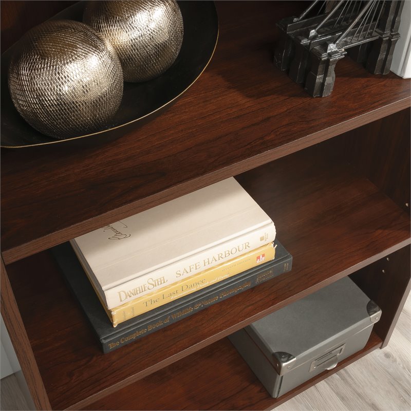 Kingfisher Lane Engineered Wood 3-Shelf Bookcase in Brook Cherry