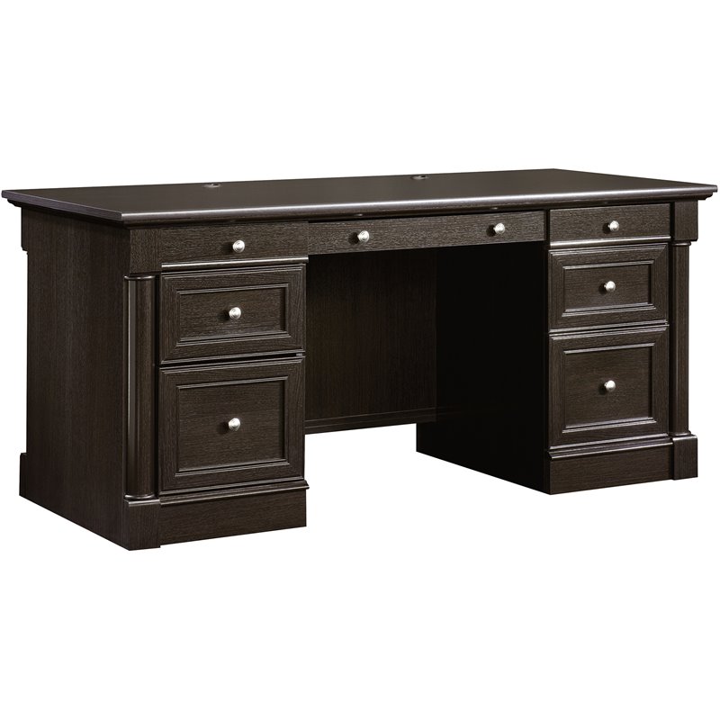 Kingfisher Lane Modern Engineered Wood Executive Desk in Wind Oak