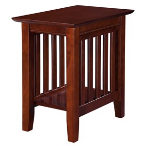Kingfisher Lane Solid Wood Chair Side Contemporary Table in Walnut