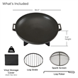 Kingfisher Lane Heat Resistant Powder Coated Steel Fire Bowl in Gray