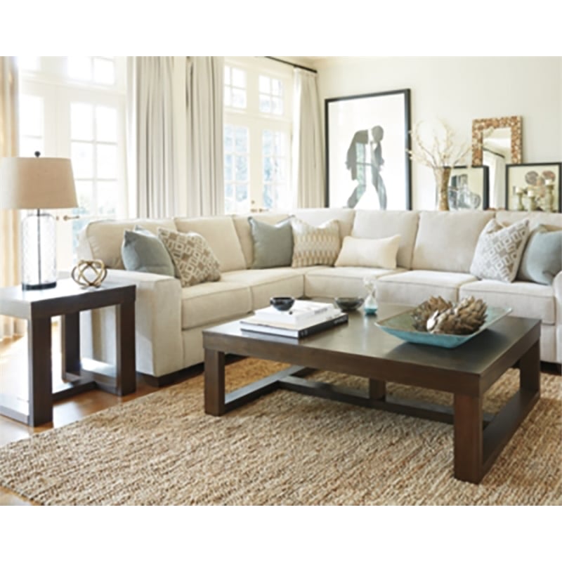 Kingfisher Lane Contemporary Coffee Table in Dark Brown Finish