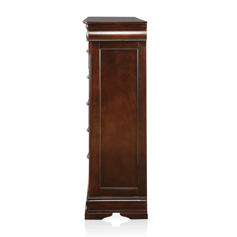 Kingfisher Lane Traditional Solid Wood 5-Drawer Chest in Cherry