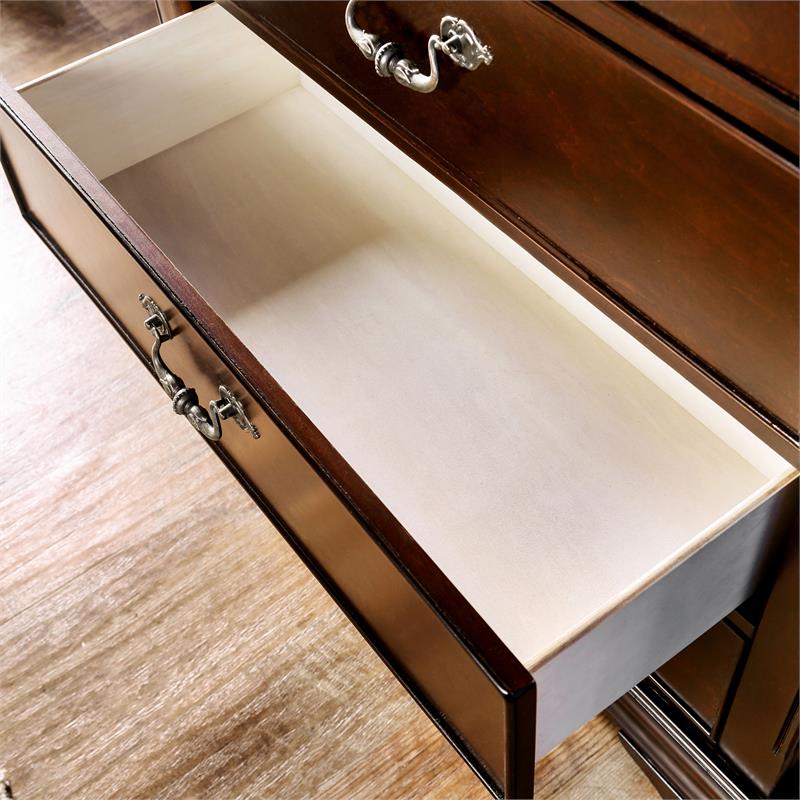 Kingfisher Lane Traditional Solid Wood 5-Drawer Chest in Cherry