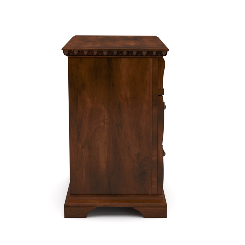 Kingfisher Lane Transitional Wood 3-Drawer Nightstand in Cherry