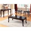 Kingfisher Lane Solid Wood 3-Piece Coffee Table Set in Dark Cherry