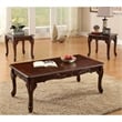 Kingfisher Lane Solid Wood 3-Piece Coffee Table Set in Dark Cherry