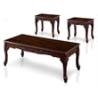 Kingfisher Lane Solid Wood 3-Piece Coffee Table Set in Dark Cherry