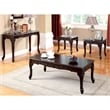 Kingfisher Lane Solid Wood 3-Piece Coffee Table Set in Dark Cherry
