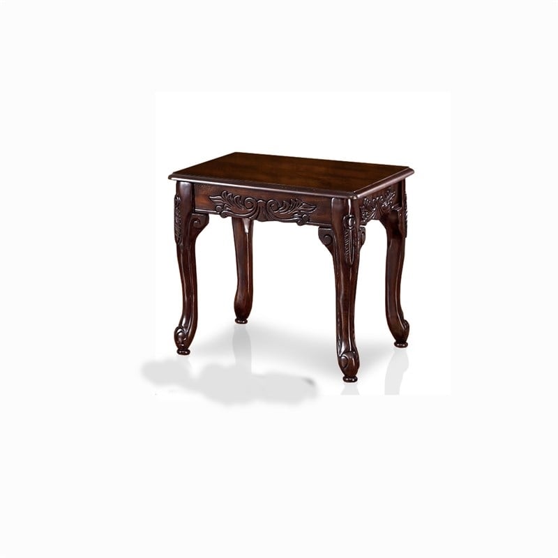 Kingfisher Lane Solid Wood 3-Piece Coffee Table Set in Dark Cherry