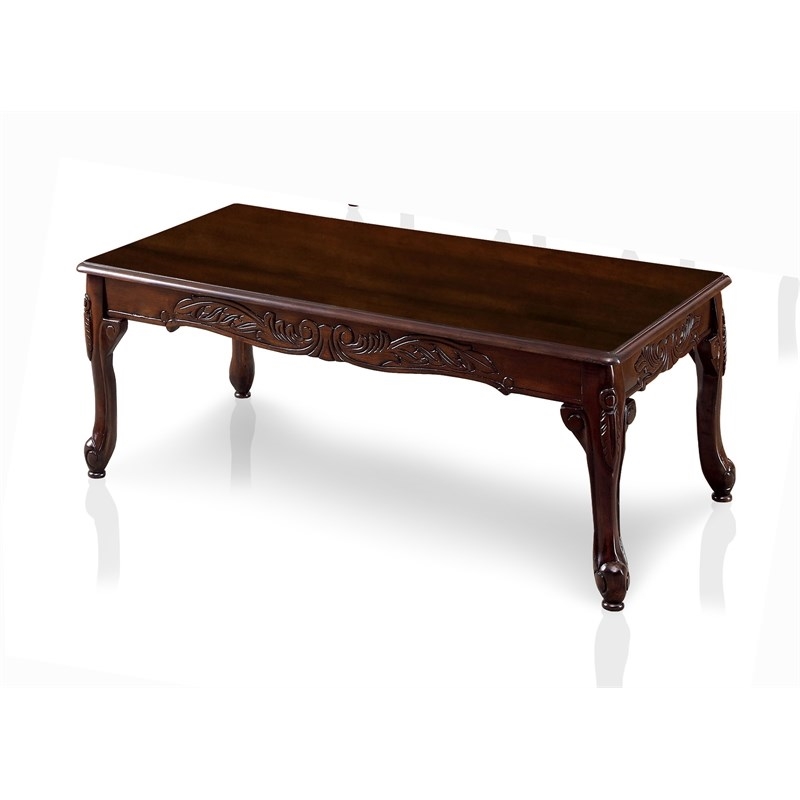Kingfisher Lane Solid Wood 3-Piece Coffee Table Set in Dark Cherry