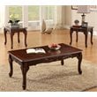 Kingfisher Lane Solid Wood 3-Piece Coffee Table Set in Dark Cherry