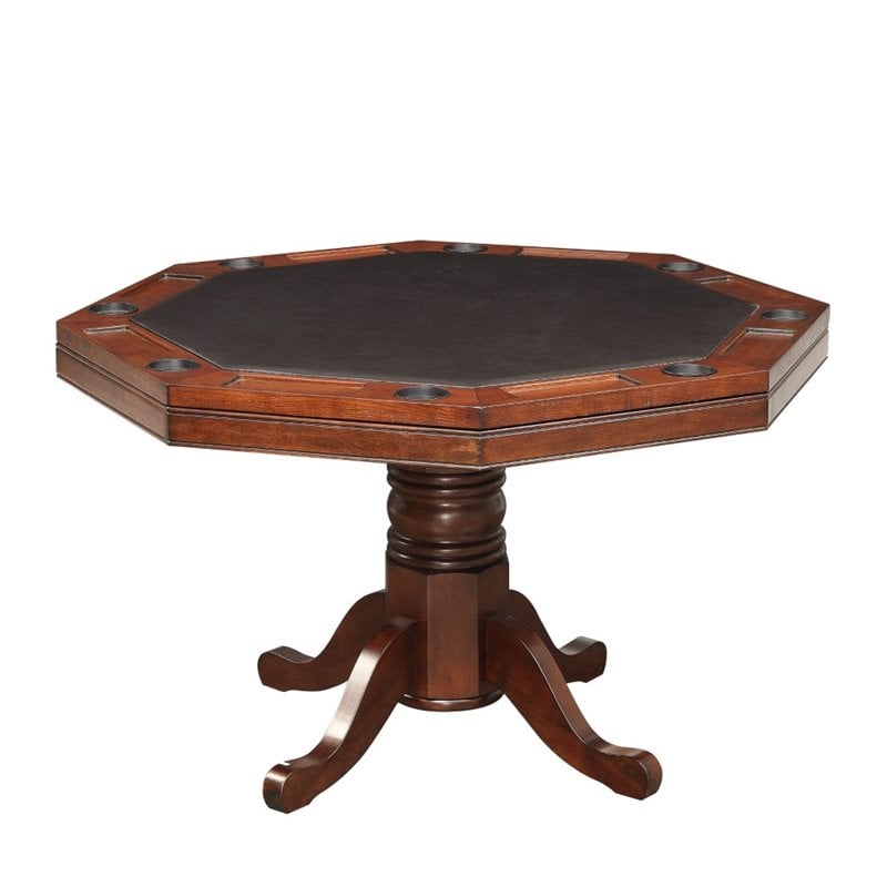 Kingfisher Lane Traditional Wood 5-Piece Gaming Table Set in Cherry