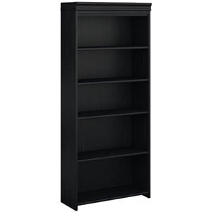 Kingfisher Lane 5 Shelf Bookcase in Antique Black - Engineered wood