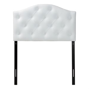 Kingfisher Lane Faux Leather Upholstered Twin Headboard in White