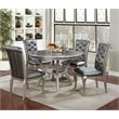 Kingfisher Lane Wood Round 1-Shelf Dining Table in Gold Champagne