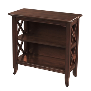Kingfisher Lane Transitional Cherry 2 Shelf Low Bookcase In Cherry