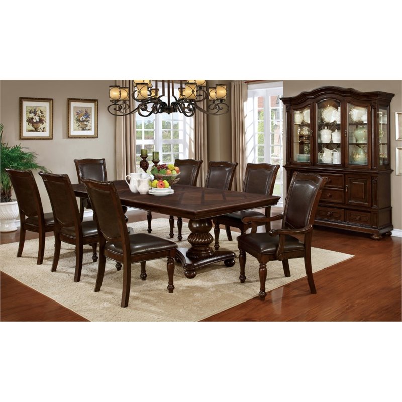 Kingfisher Lane Modern Wood Side Chair in Brown Cherry (Set of 2)