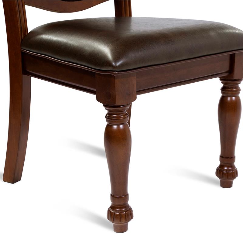 Kingfisher Lane Modern Wood Side Chair in Brown Cherry (Set of 2)