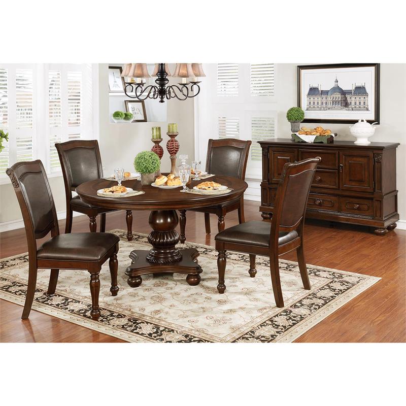 Kingfisher Lane Modern Wood Side Chair in Brown Cherry (Set of 2)