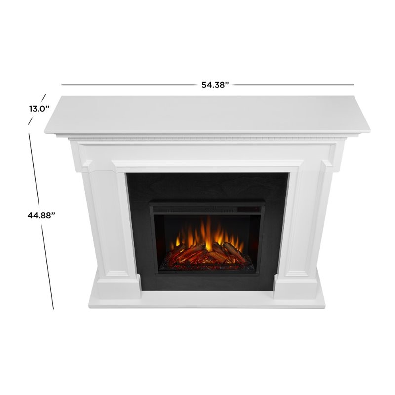 Kingfisher Lane Modern Solid Wood Electric Fireplace in White