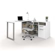Kingfisher Lane L-Shaped Computer Desk with Storage in White