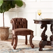 Kingfisher Lane Contemporary Fabric Vanity Stool in Cherry Finish