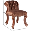 Kingfisher Lane Contemporary Fabric Vanity Stool in Cherry Finish