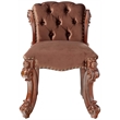 Kingfisher Lane Contemporary Fabric Vanity Stool in Cherry Finish