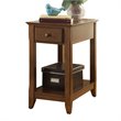 Kingfisher Lane 1-Drawer Wooden End Table with Bottom Shelf in Walnut